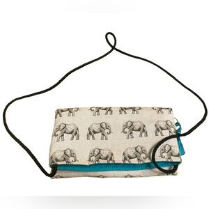 HATS OFF Elephant Themed Fold Over Crossbody Bag